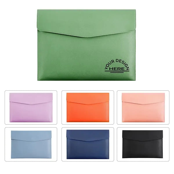 A4 PU Leather Portfolio Magnetic Snap Document Holder
