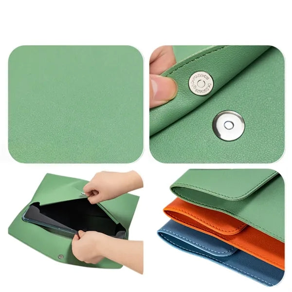 A4 PU Leather Portfolio Magnetic Snap Document Holder