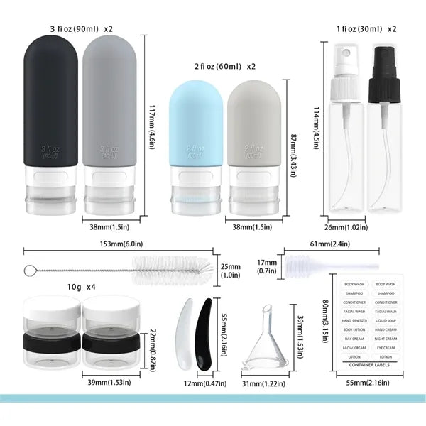 17 Pack travel Bottles for Toiletries