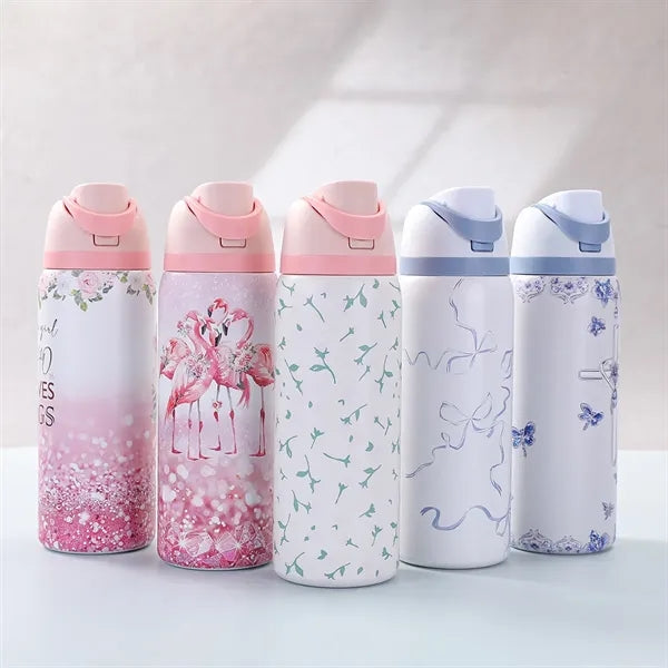 32oz Full Printing Stainless Steel Freesip Water Bottle