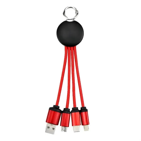 3 in 1 Light Up Charging Cable w/Keychain