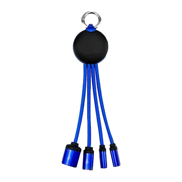 3 in 1 Light Up Charging Cable w/Keychain
