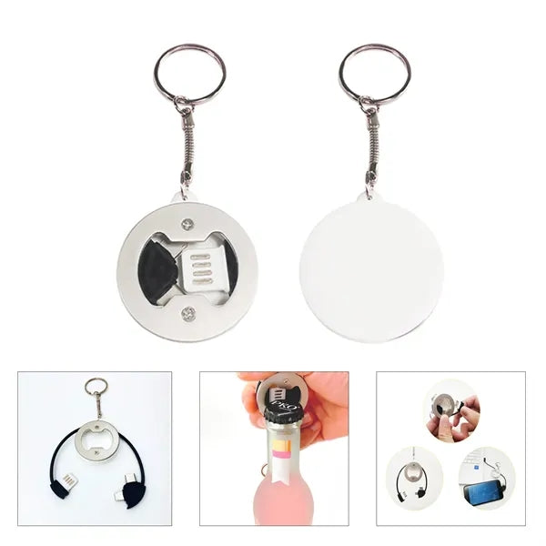 Charging Cable Keychain w/Opener
