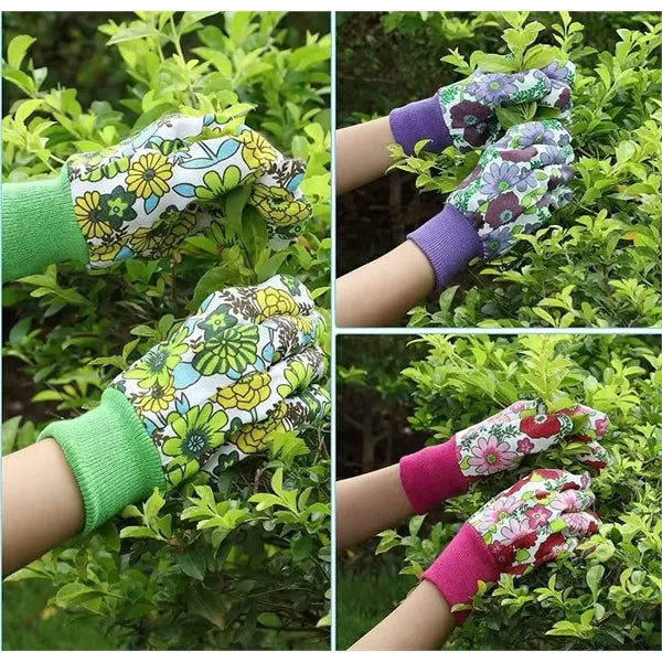 Gardening protective gloves with pvc dispensing