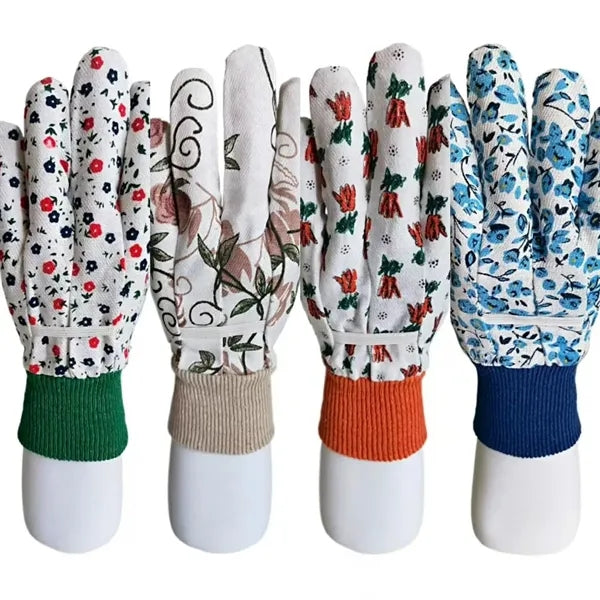 Gardening protective gloves with pvc dispensing