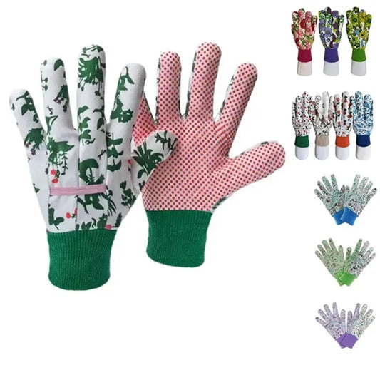 Gardening protective gloves with pvc dispensing