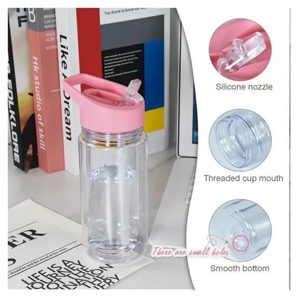 10oz Plastic Snow Globe Tumbler with Handle Lid