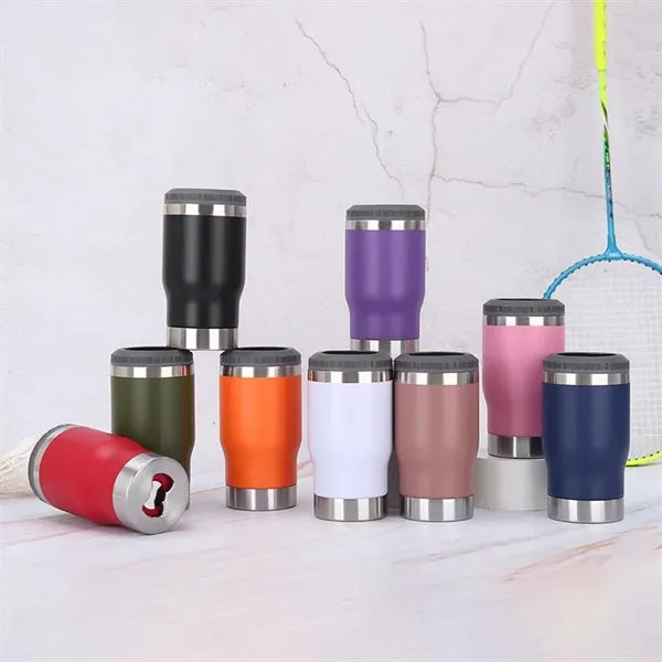 4 in 1 Can Cooler Tumblers with 2 lids 14 Oz