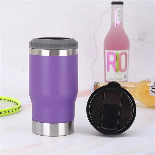 4 in 1 Can Cooler Tumblers with 2 lids 14 Oz