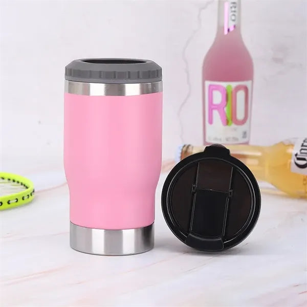 4 in 1 Can Cooler Tumblers with 2 lids 14 Oz