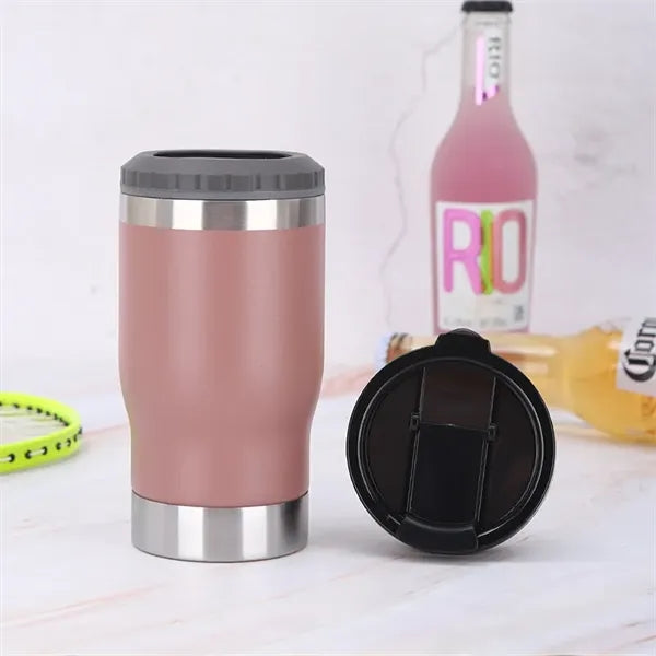 4 in 1 Can Cooler Tumblers with 2 lids 14 Oz