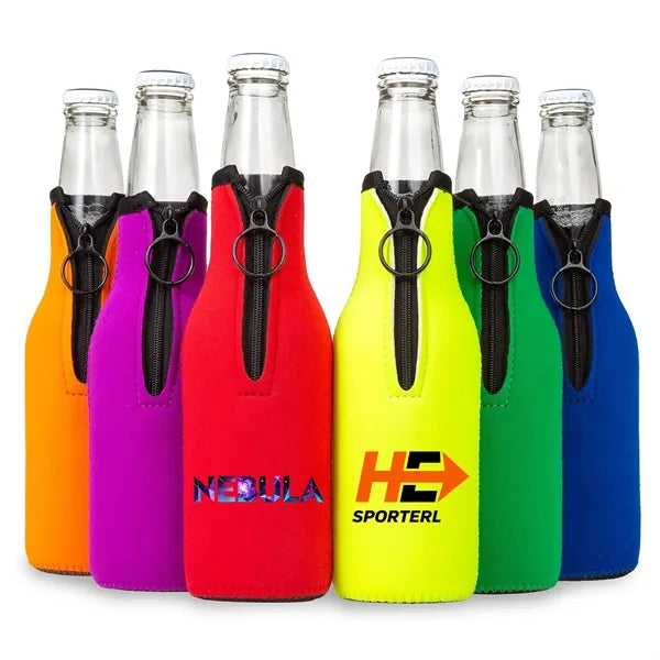 Neoprene Zippered Bottle Cooler