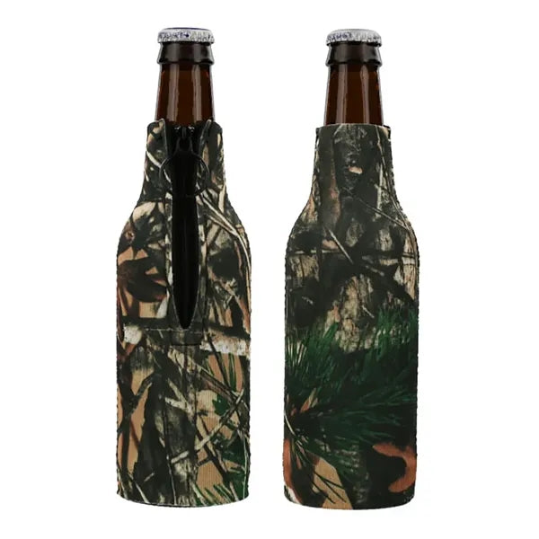 12oz Neoprene Collapsible Zipper Beer Bottle Cooler