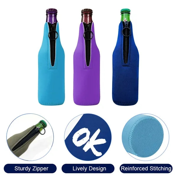 Neoprene Zippered Bottle Cooler
