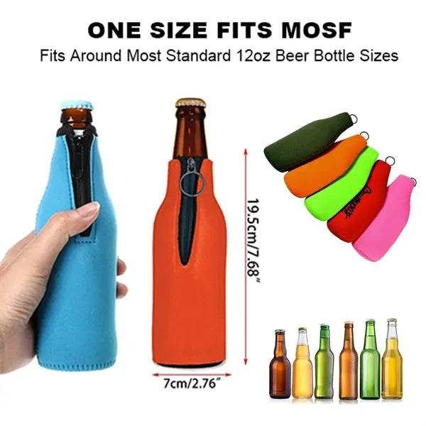 Neoprene Zippered Bottle Cooler