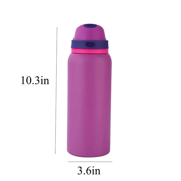 32oz Stainless Steel Insulated Water Bottle w/ Handle&Straw