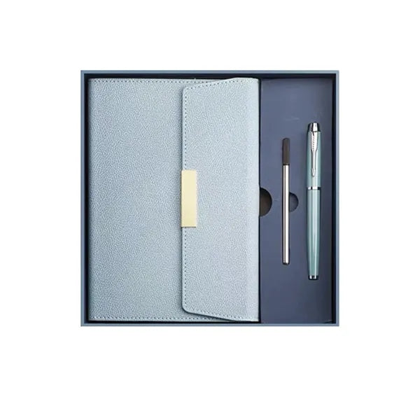 A5 Recycled Paper PU Cover Notebook W/ Pen Gift Set