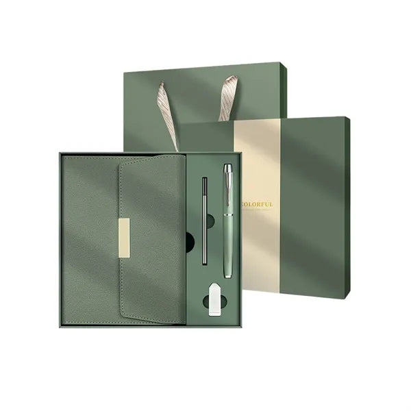A5 Recycled Paper Notebook W/ Pen & USB Flash Drive Gift Set