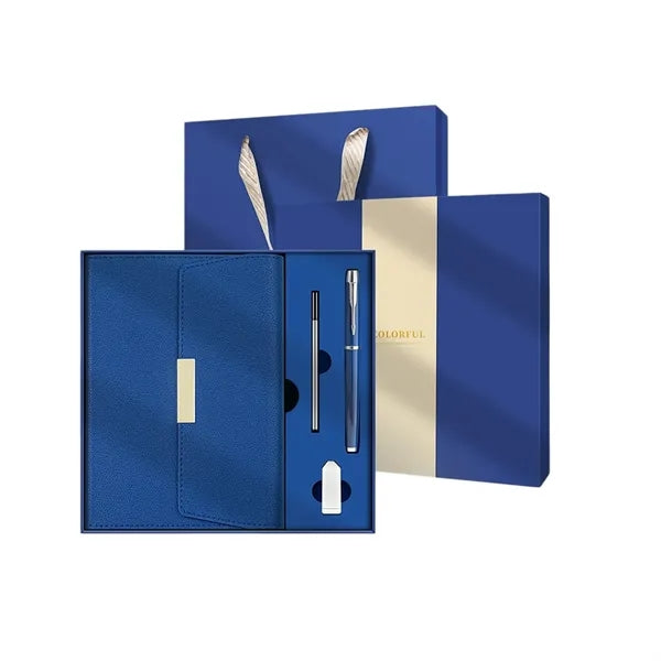 A5 Recycled Paper Notebook W/ Pen & USB Flash Drive Gift Set