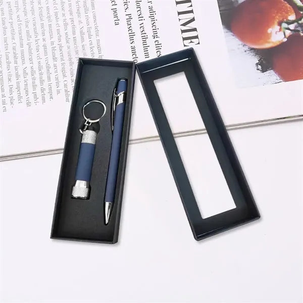 Soft Stylus Metal Ballpoint Pen And Flashlight Gift Set