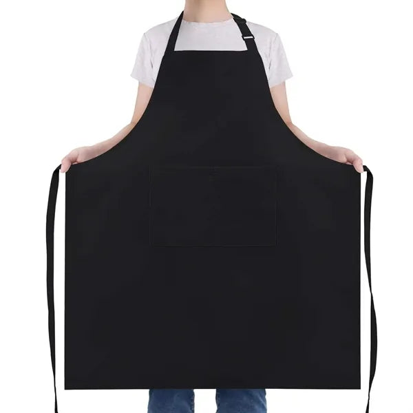 Kitchen Bib Apron Adjustable with 2 Pockets Oil Resistant