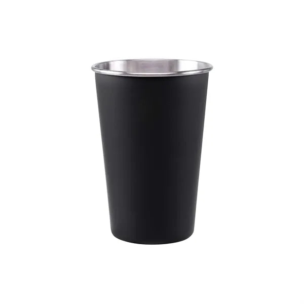 16oz Black Stainless Steel Pint Cup