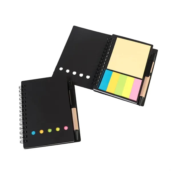 Spiral Notebook with Pen & Sticky Notes