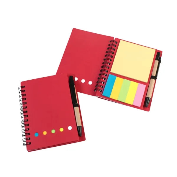 Spiral Notebook with Pen & Sticky Notes