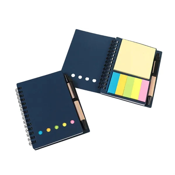 Spiral Notebook with Pen & Sticky Notes