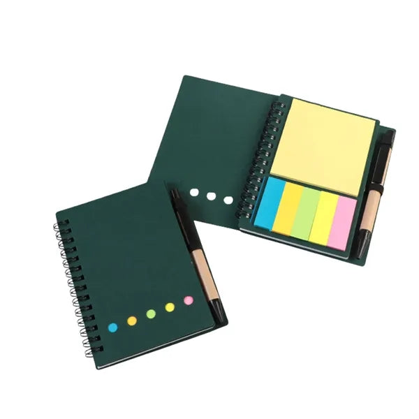 Spiral Notebook with Pen & Sticky Notes
