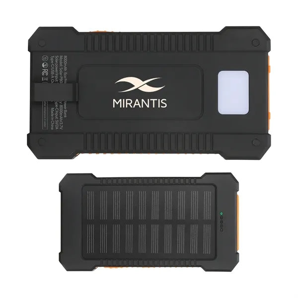8000mAh Eco Friendly Solar Powered Power Bank With LED Light