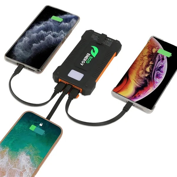 8000mAh Eco Friendly Solar Powered Power Bank With LED Light