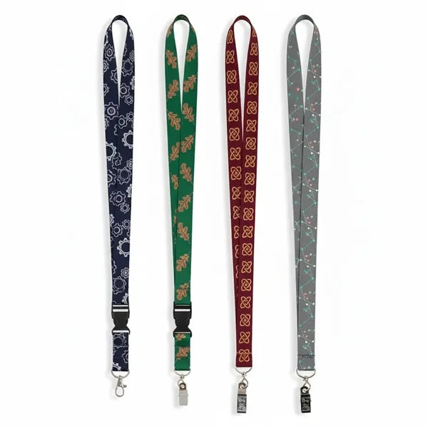 3/4" Full Color Lanyard With Clamshell & Swivel J Hook
