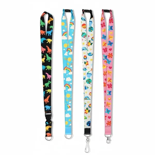 3/4" Full Color Lanyard With Clamshell & Swivel J Hook