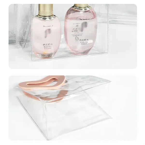 Transparent PVC Shopping Bags W/Heart Shape Handles