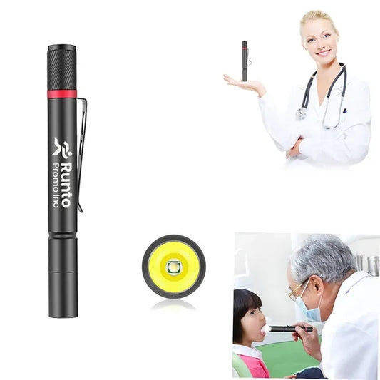 High-Lumen LED Pen Light Aluminum Alloy Flashlight with Clip