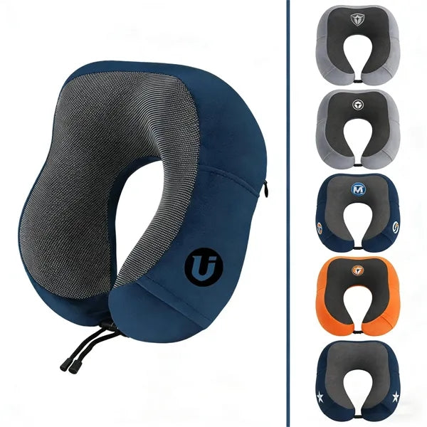 Memory Foam Neck Pillow with Logo