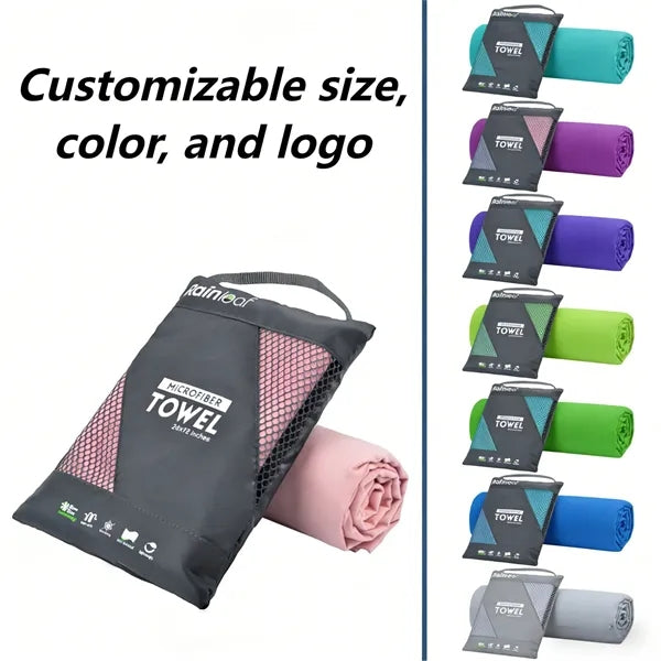 Logo Microfiber Quick-Dry Beach Towel