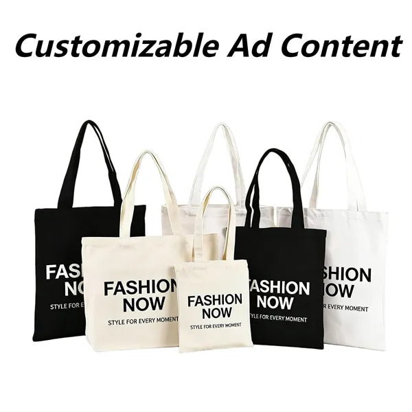 Logo Canvas Tote Bag with Advertising Print