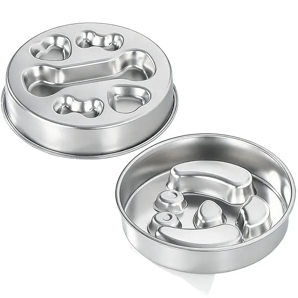 Non-Slip Stainless Steel Slow Feeding Pet Bowl