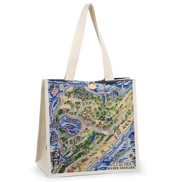 Canvas Tote Bage with Wooden Button