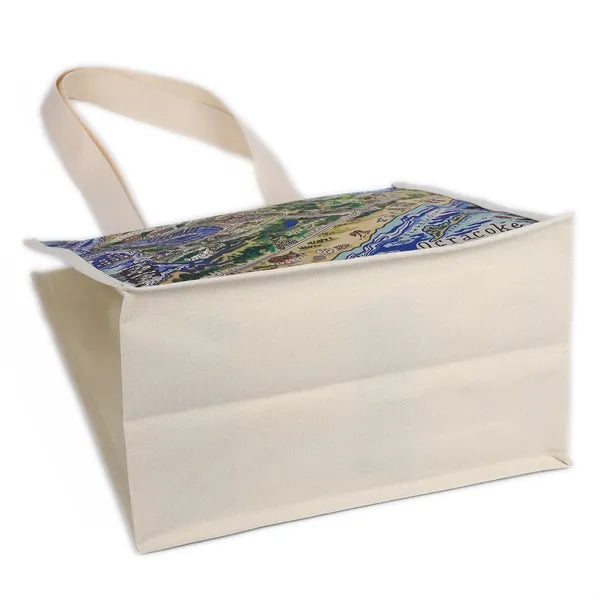 Canvas Tote Bage with Wooden Button