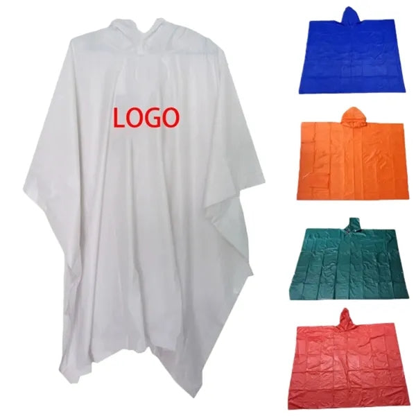 Logo PVC Rain Ponchos for Outdoor Events Wet Weather