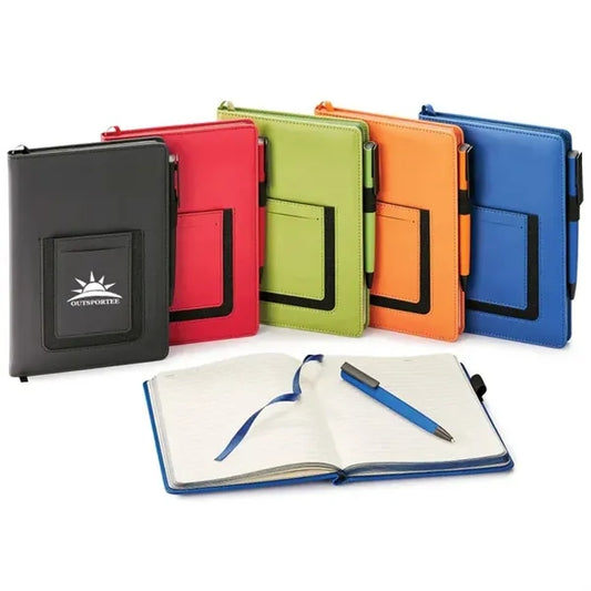 Executive PU Leather Journal Phone Holder A5 Lined Notebook