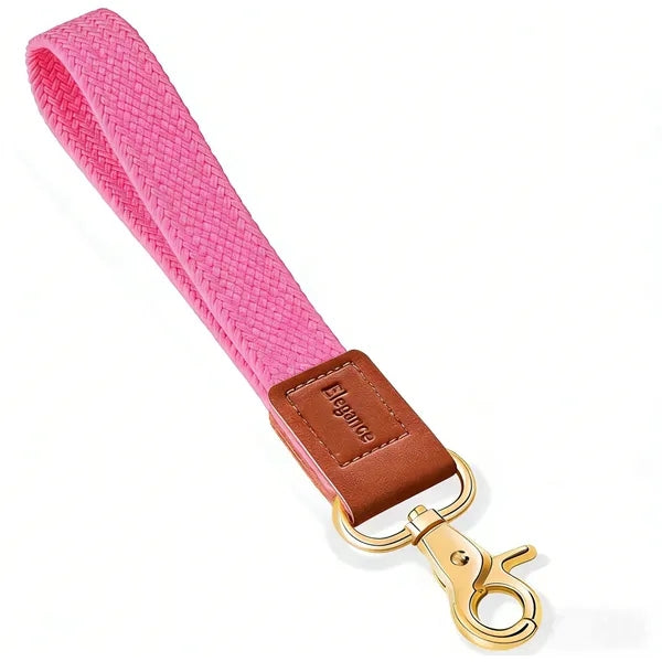 Nylon Leather Metal Elastic Wristband Keychain & Phone Lanya