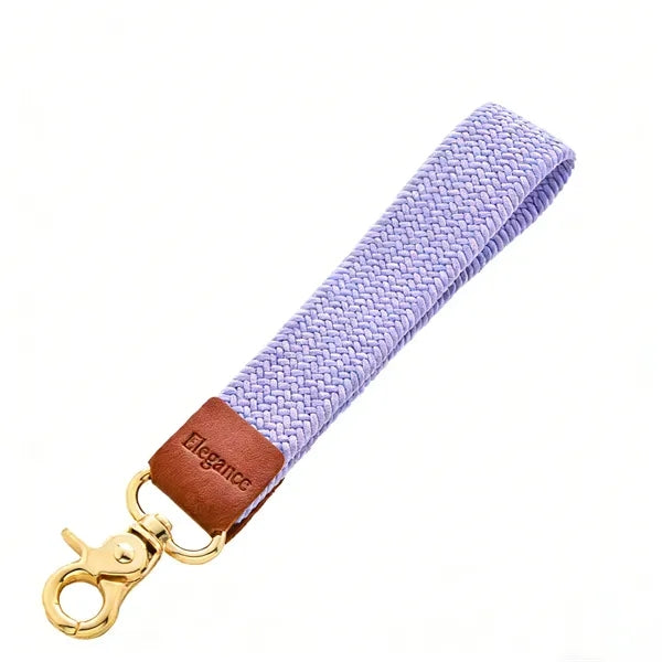 Nylon Leather Metal Elastic Wristband Keychain & Phone Lanya