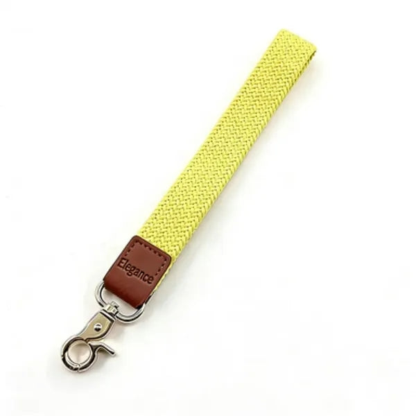 Nylon Leather Metal Elastic Wristband Keychain & Phone Lanya