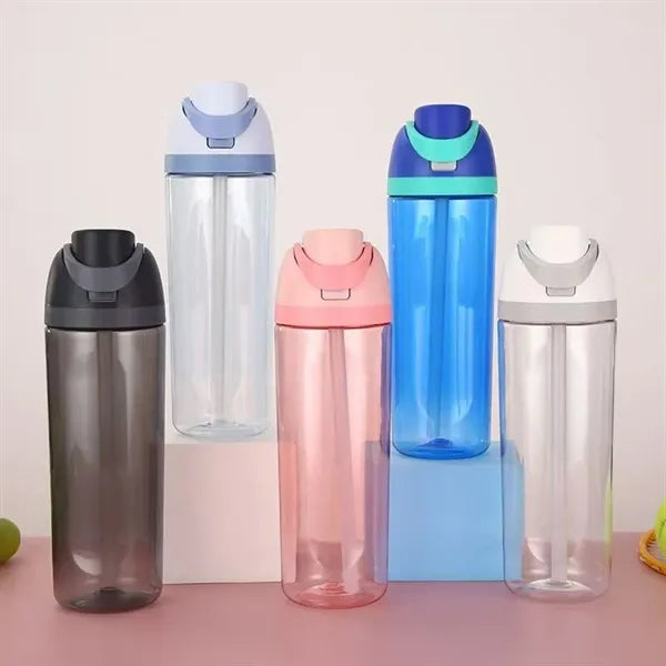 750ml FreeSip Clear Plastic Water Bottle with Straw