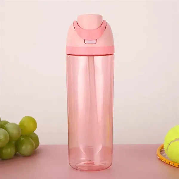 750ml FreeSip Clear Plastic Water Bottle with Straw