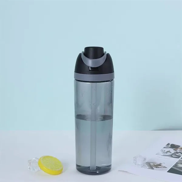 750ml FreeSip Clear Plastic Water Bottle with Straw